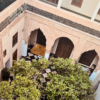 Traditional Moroccan riad courtyard viewed from above in Marrakech medina